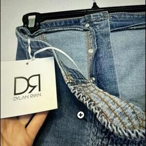 NWT Dylan Ryan Denim Corset Top Smocked Back L